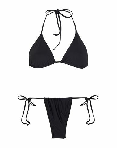 8 By Yoox Recycled Reverse-triangle Bikini Woman Bikini Black Recycled polyamide, Elastane Cover