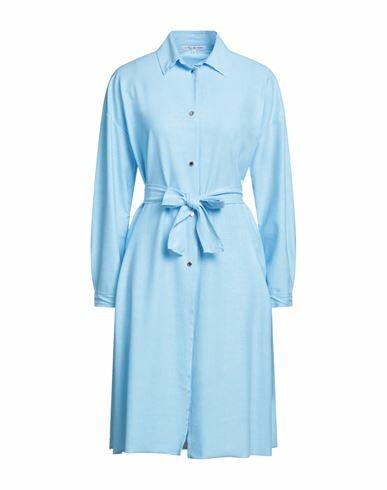 La Fille Des Fleurs Woman Midi dress Sky blue Polyamide, Elastane Cover