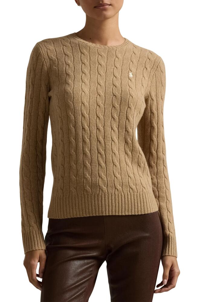 Polo Ralph Lauren Julianna Wool & Cashmere Cable Stitch Sweater in Camel Cover