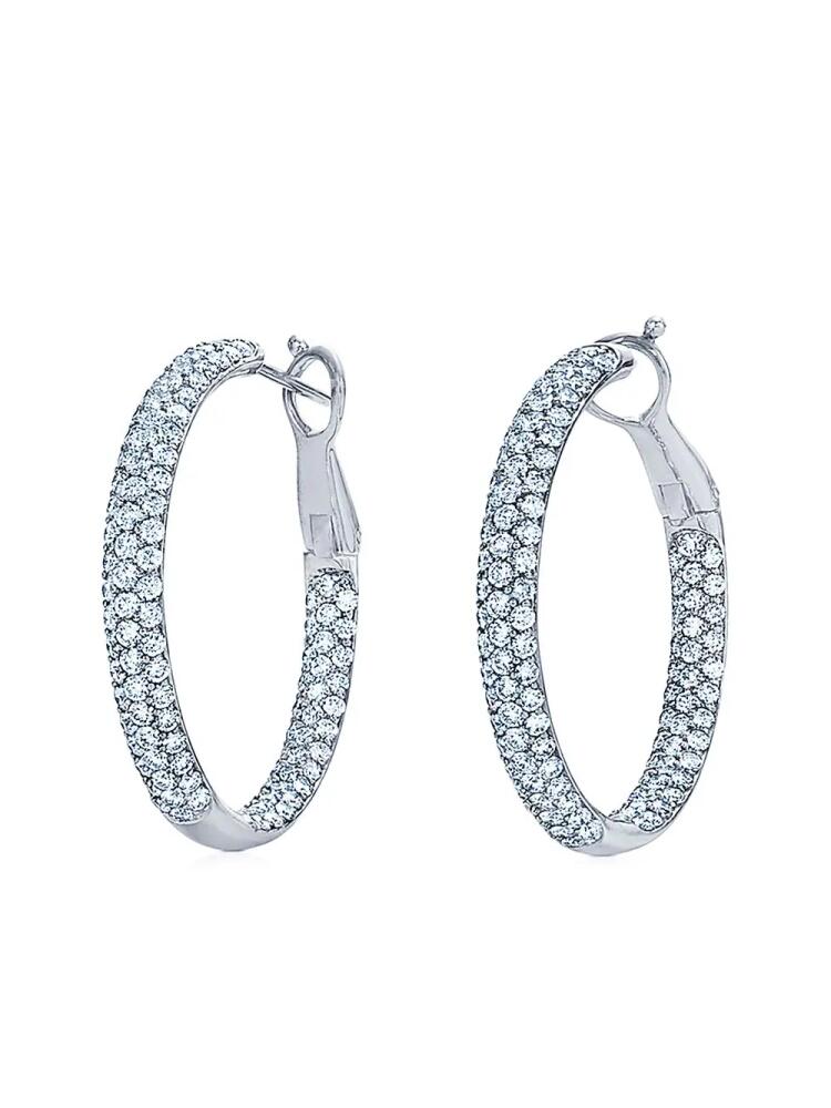 KWIAT 18kt white gold diamond Moonlight hoop earrings - Silver Cover