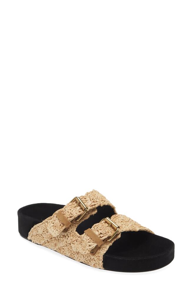 Isabel Marant Lennyo Raffia Slide Sandal in Natural Cover