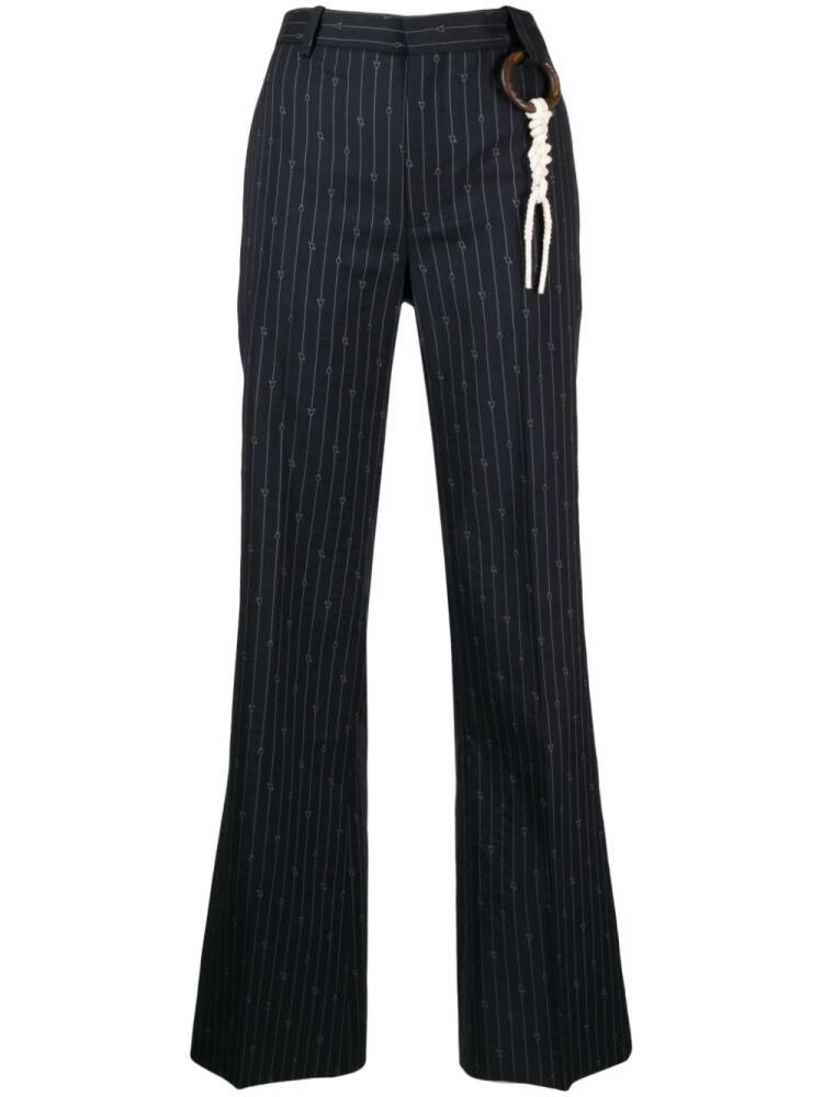 Charles Jeffrey Loverboy pinstripe straight-leg trousers - Blue Cover