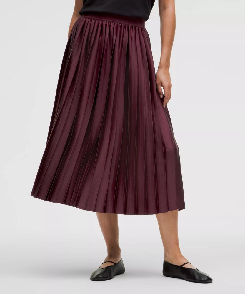 lululemon Satin Pleated Midi Skirt Cover