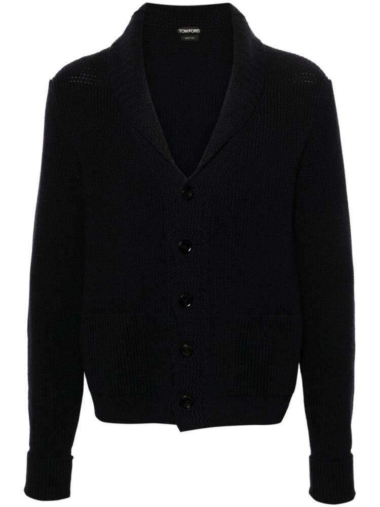 TOM FORD shawl cashmere cardigan - Blue Cover