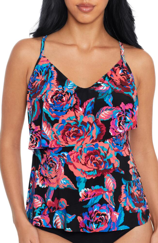 Magicsuit Sonic Chloe Floral Tankini Top in Black/Multi Cover