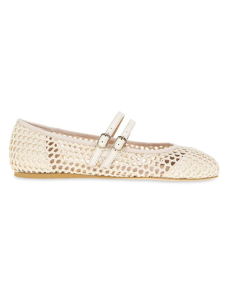 BCBGeneration Women's Harisa Raffia Mary Janes - Frappe Cover