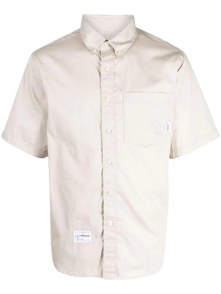 CHOCOOLATE logo-patch cotton shirt - Neutrals Cover