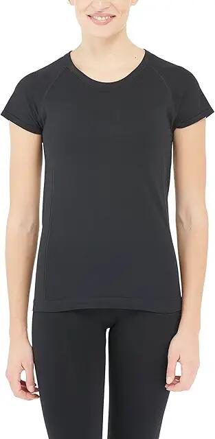 Spanx Spanx Lamn Active Seamless Short Sleeve Tee (Very Black) Women's Clothing Cover