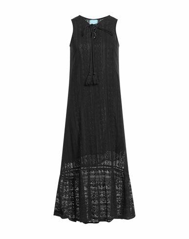 Iconique Woman Midi dress Black Cotton, Polyamide Cover