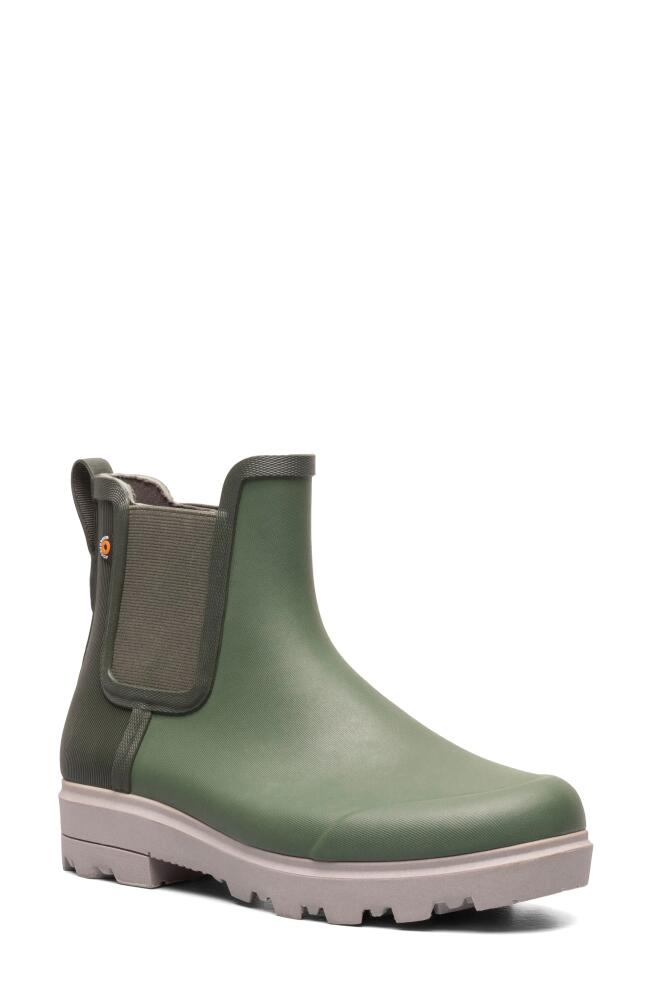 Bogs Holly Waterproof Chelsea Boot in Green Ash Cover