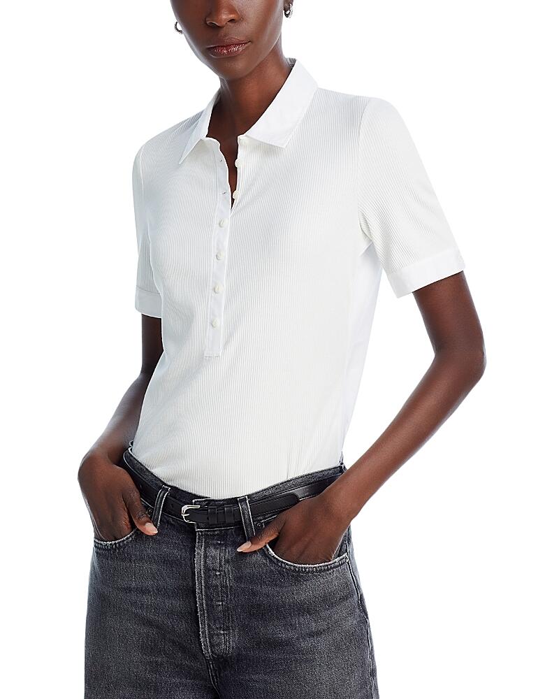 rag & bone Ribbed Mix Media Polo Top Cover