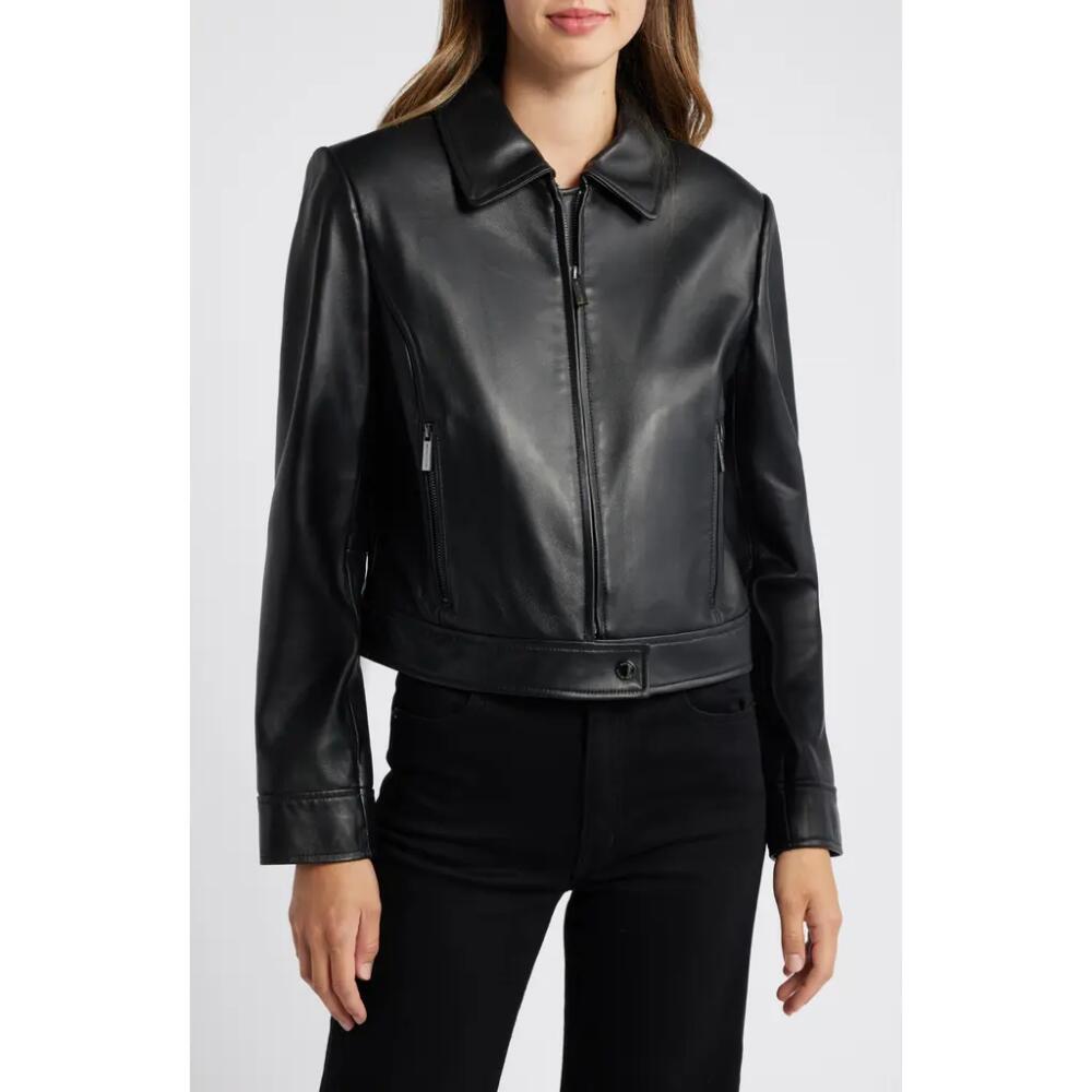 MICHAEL Michael Kors Leather Jacket in Black Cover