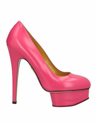 Charlotte Olympia Woman Pumps Magenta Leather Cover