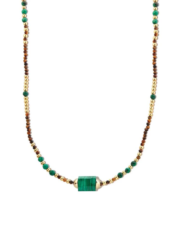 LUIS MORAIS 14kt yellow gold Hexagon malachite beaded necklace Cover