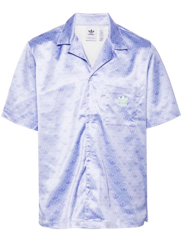 adidas monogram-print satin shirt - Purple Cover