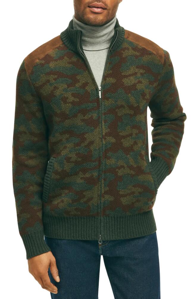 Brooks Brothers Camo Wool Full Zip Sweater in Camouflage Cover