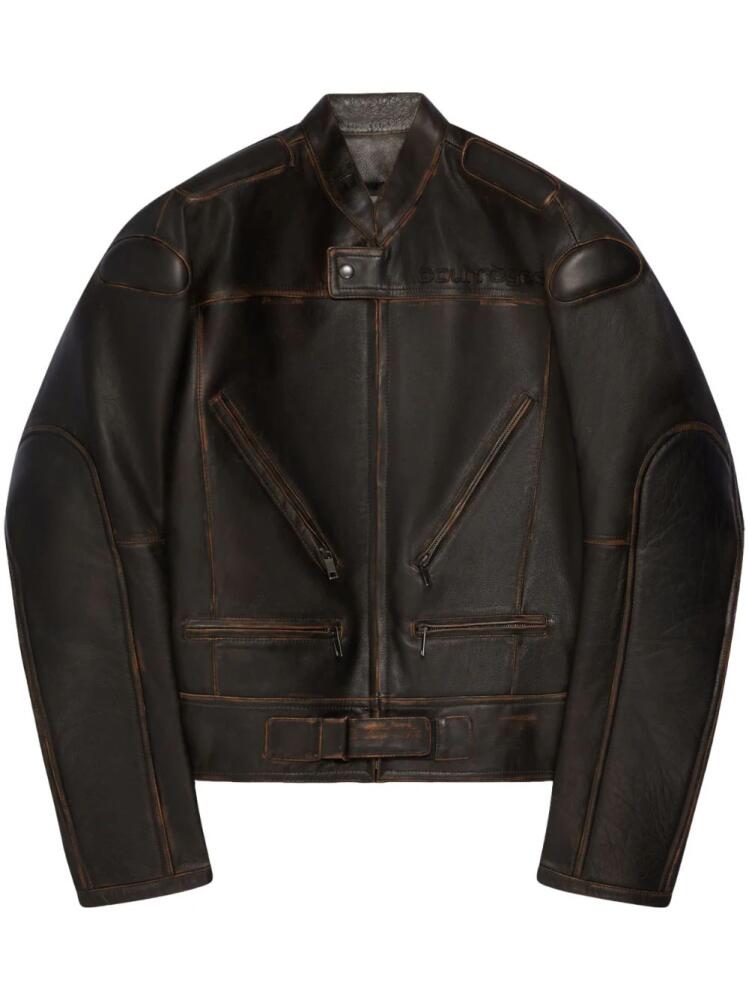 Courrèges Racer Patina leather jacket - Brown Cover