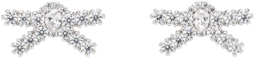 SHUSHU/TONG Silver YVMIN Edition Gem Bowknot Small Earrings Cover