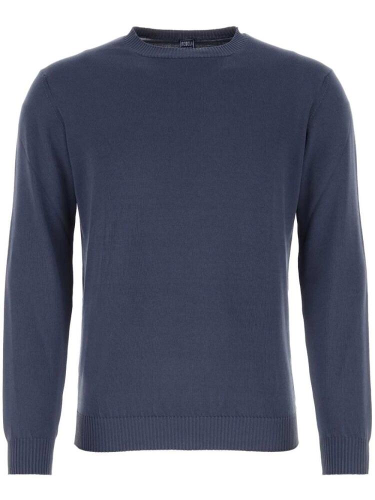 Fedeli ribbed cotton sweater - Blue Cover