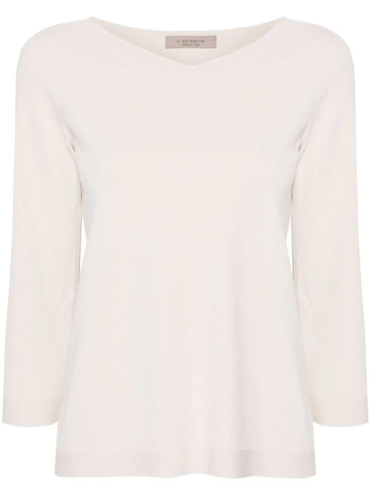 D.Exterior V-neck compact-knit jumper - Neutrals Cover