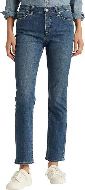 LAUREN Ralph Lauren Premier Straight Jeans (Ocean Blue Wash) Women's Jeans Cover