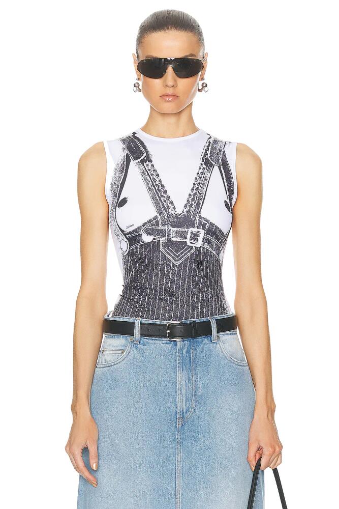 Jean Paul Gaultier Madonna Trompe L'oeil Tank Top in White Cover