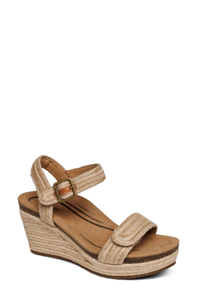 Aetrex Sydney Wedge Espadrille Sandal in Natural Cover