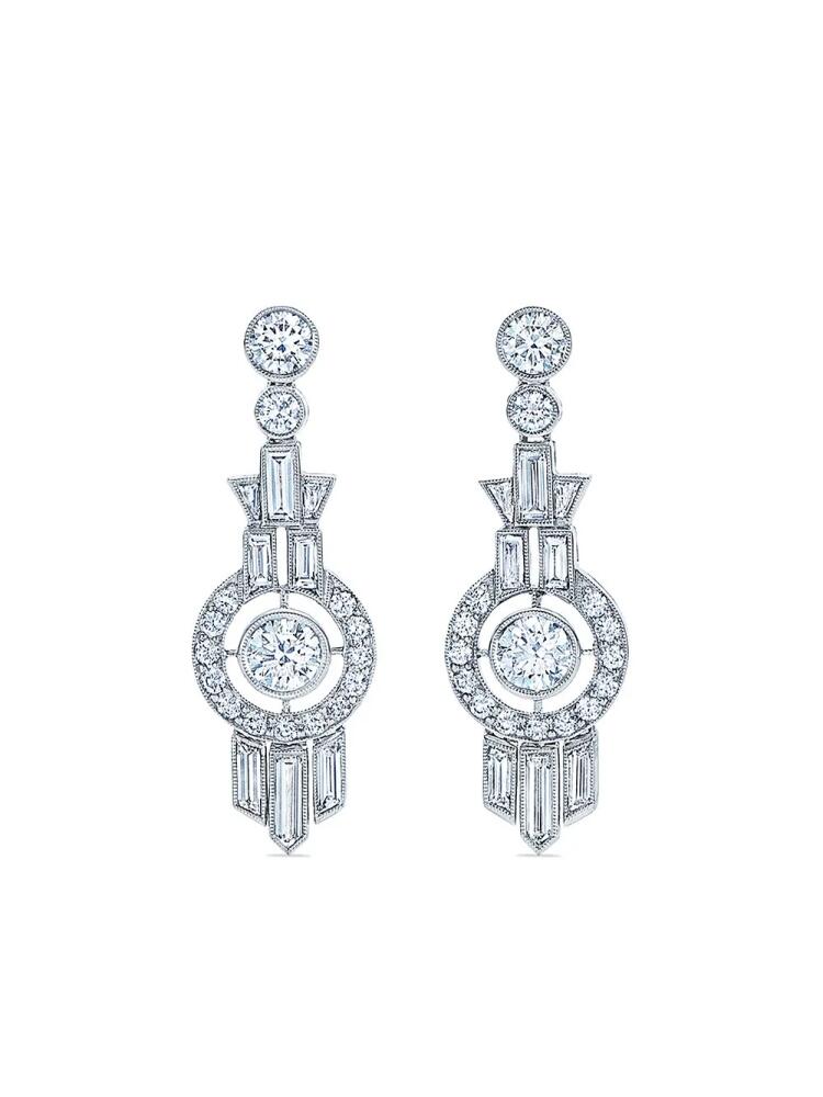 KWIAT 18kt white gold diamond Splendor pendant earrings - Silver Cover