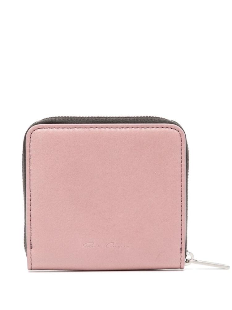 Rick Owens leather zip-up wallet - Pink Cover