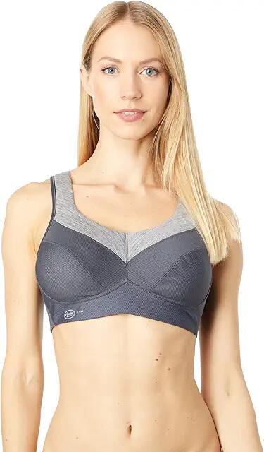 Anita Panalp Merino Wool Wicking Sports Bra 5555 (Anthracite/Melange) Women's Bra Cover