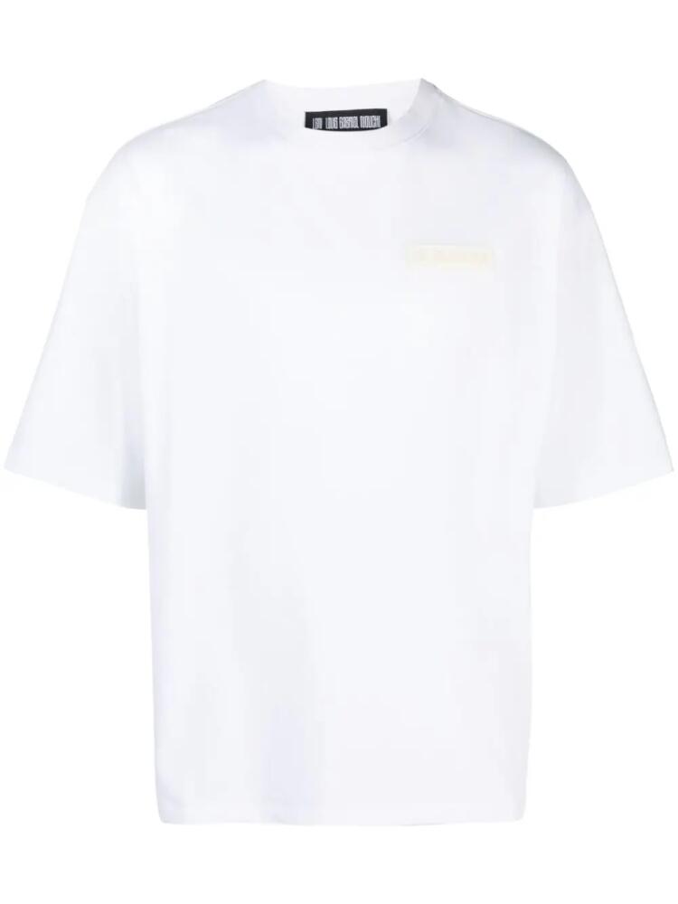 LGN LOUIS GABRIEL NOUCHI logo-patch crew-neck T-shirt - White Cover