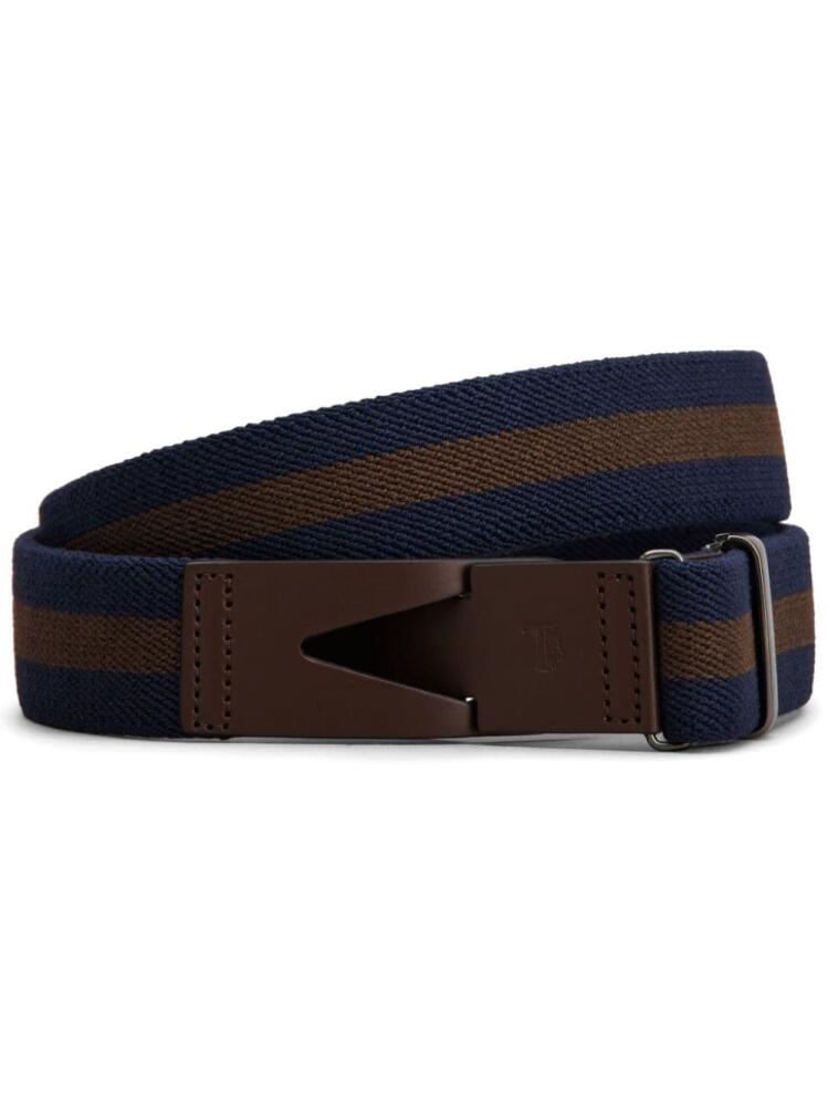 Tod's striped snap-buckle belt - Blue Cover