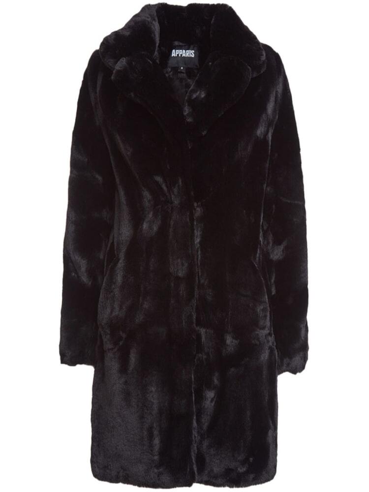 Apparis faux-fur easy coat - Black Cover