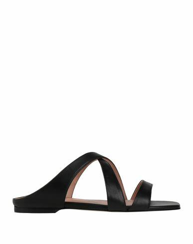 Pollini Woman Sandals Black Leather Cover