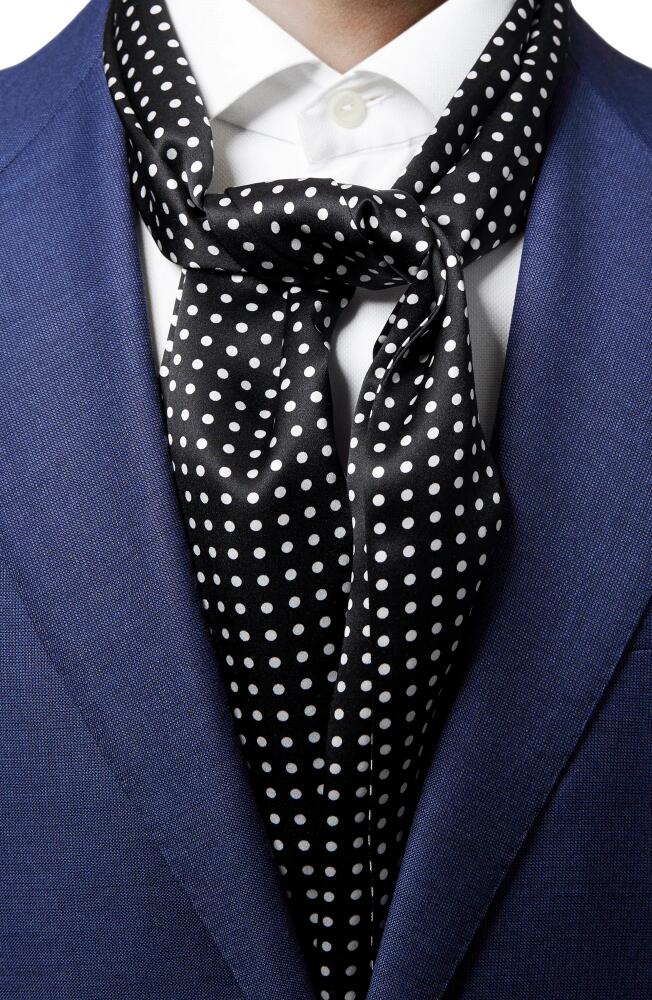 Eton Men's Polka Dot Silk Scarf in Black Cover