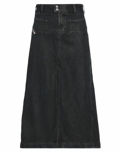 Diesel Woman Denim skirt Black Cotton, Elastane Cover