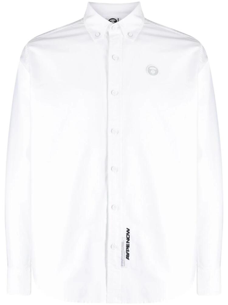 AAPE BY *A BATHING APE® logo-patch cotton shirt - White Cover