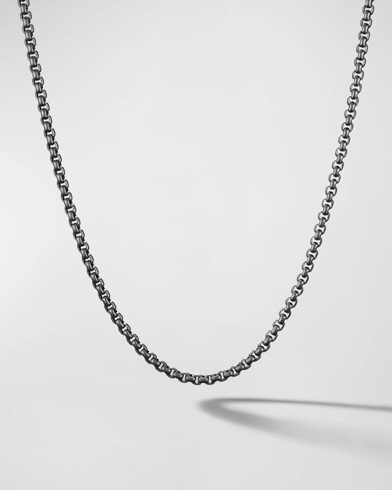 David Yurman Men's Box Chain Necklace in Darkened Stainless Steel, 2.7mm, 24"L Cover