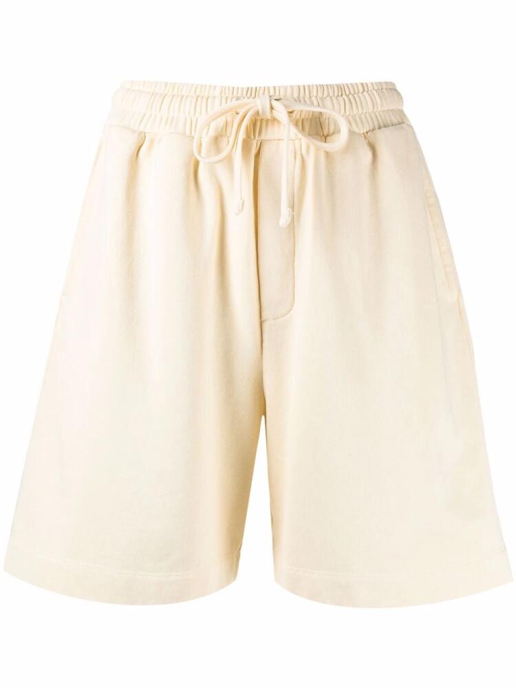 Nanushka embroidered-logo organic cotton shorts - Neutrals Cover