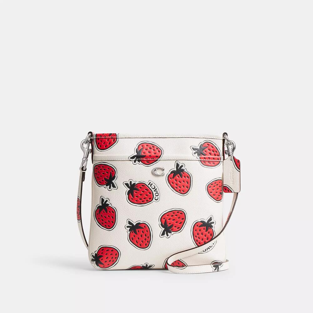 Coach Kitt Messenger Crossbody Bag With Strawberry Print Cover