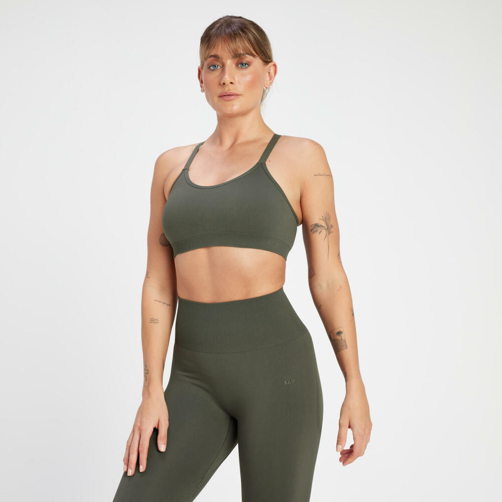 MP Women's Rest Day Seamless Cross Back Sports Bra - Taupe Green Cover