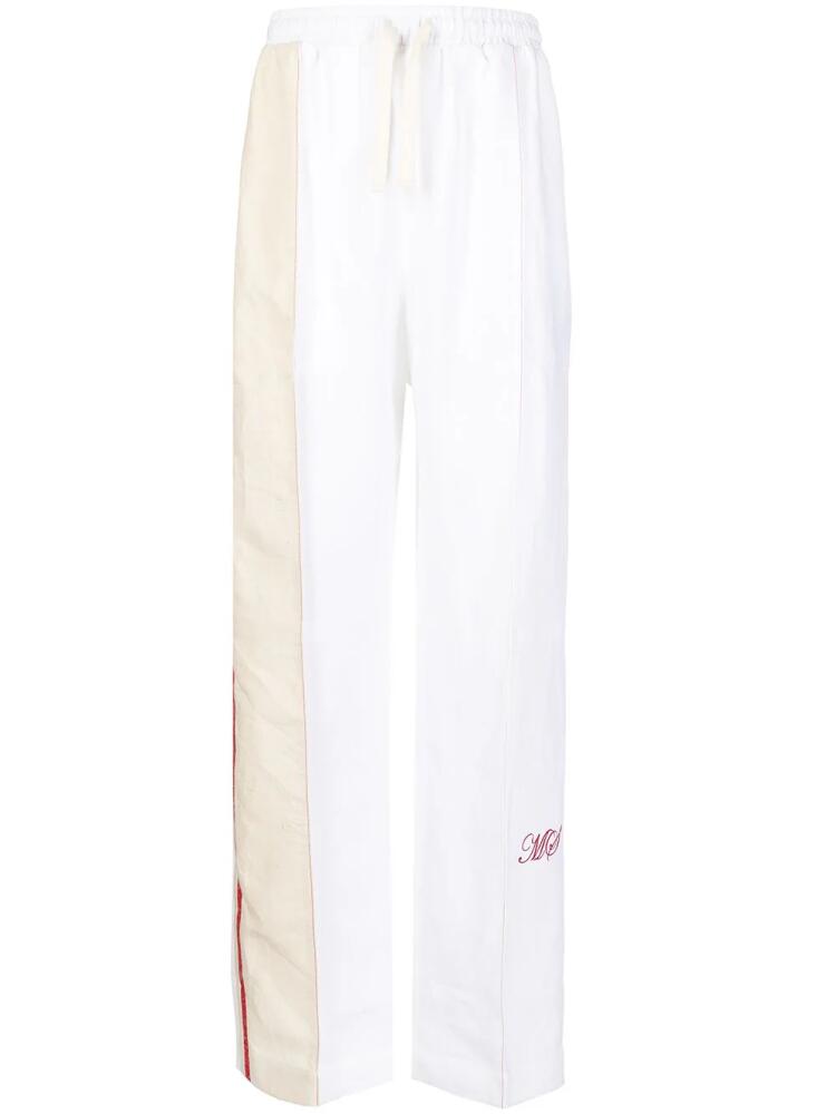 Marine Serre side-stripe track pants - White Cover