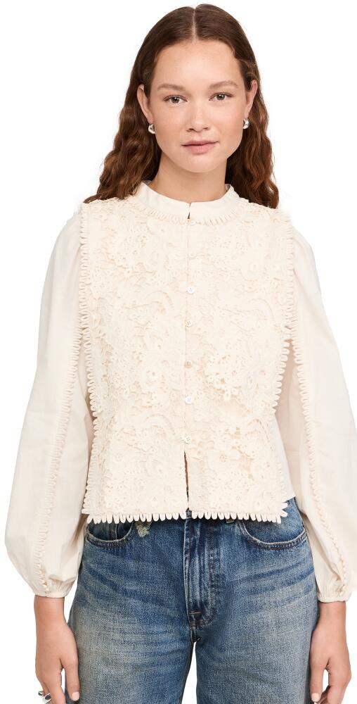 Sea Sabine Embroidery Top Cream Cover