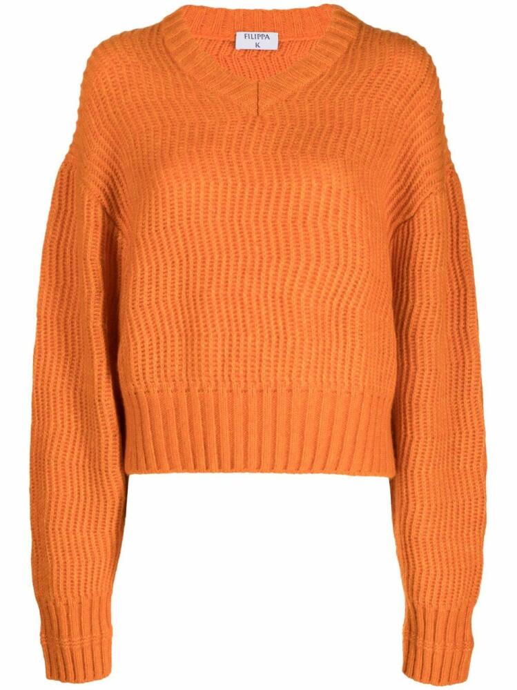 Filippa K drop-shoulder chunky-knit jumper - Orange Cover