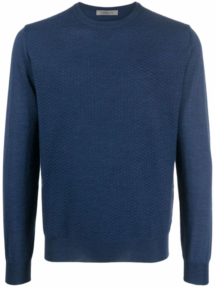 Corneliani crew-neck virgin wool jumper - Blue Cover