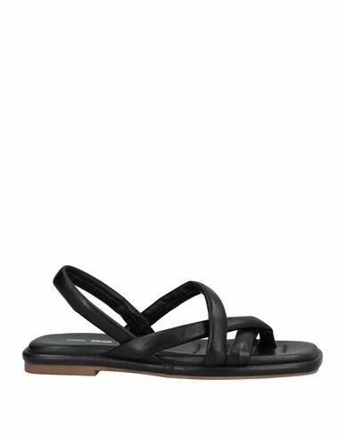 181 Woman Thong sandal Black Soft Leather Cover