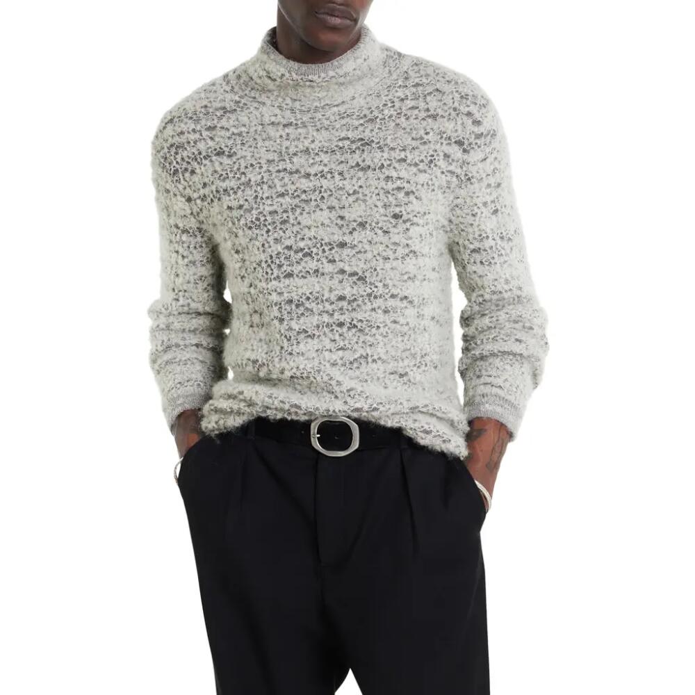 John Varvatos Montello Monhair & Alpaca Blend Mock Neck Sweater in Grey Mist Cover