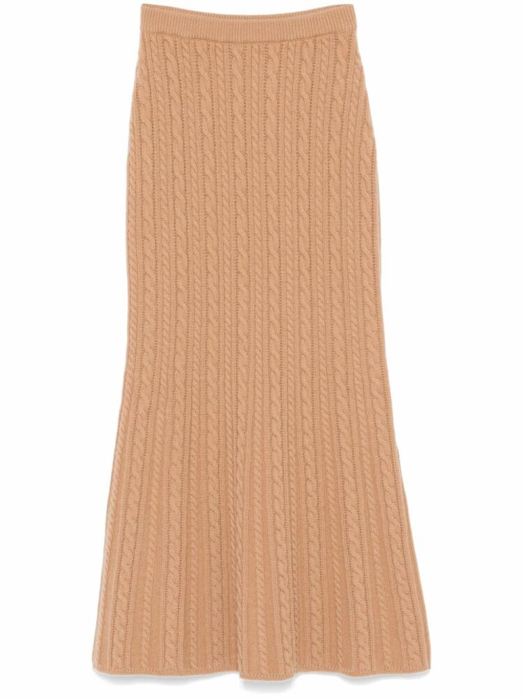 Alessandra Rich cable-knit maxi skirt - Brown Cover