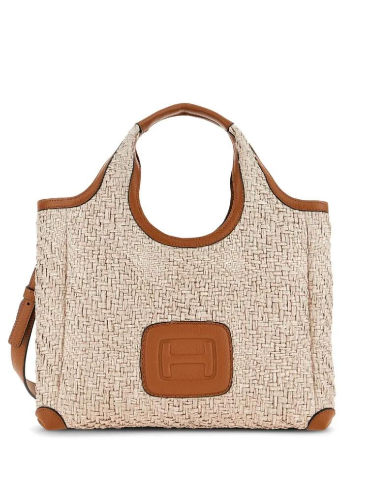 Hogan medium H-Bag logo-embossed tote bag - Neutrals Cover