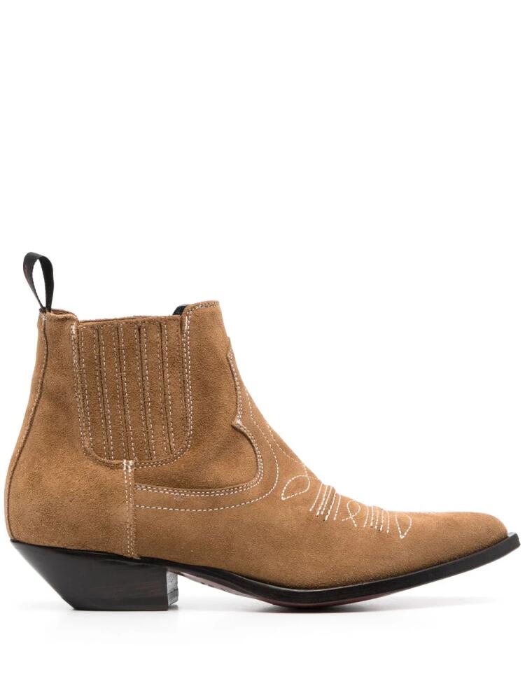 Sonora Hidalgo 45mm suede ankle boots - Brown Cover